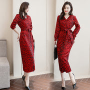 Women's Red Cheetah Print Dress Ecstatic