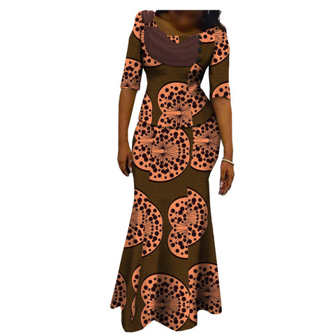 African Printed Short Sleeve Women'S Cotton Dress Ecstatic