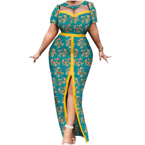 African Batik Printed Cotton Dress Ecstatic