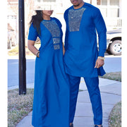 Matching African couple attire Ecstatic