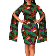 Cotton African Batik Print Long Sleeve Dress Ecstatic