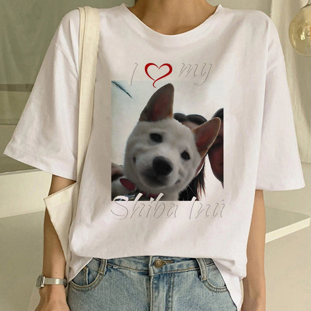 Dog printed t-shirt Ecstatic